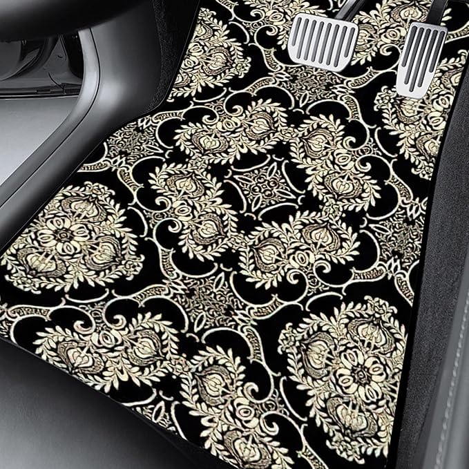 Car Floor Mats Non-Slip Automotive Floor Mats All-Weather Front Rear Car Floor Foot Mat Sets of 4 Pieces Foot Mats Rugs Carpet for Car Trucks SUV Sedans (NO.58)