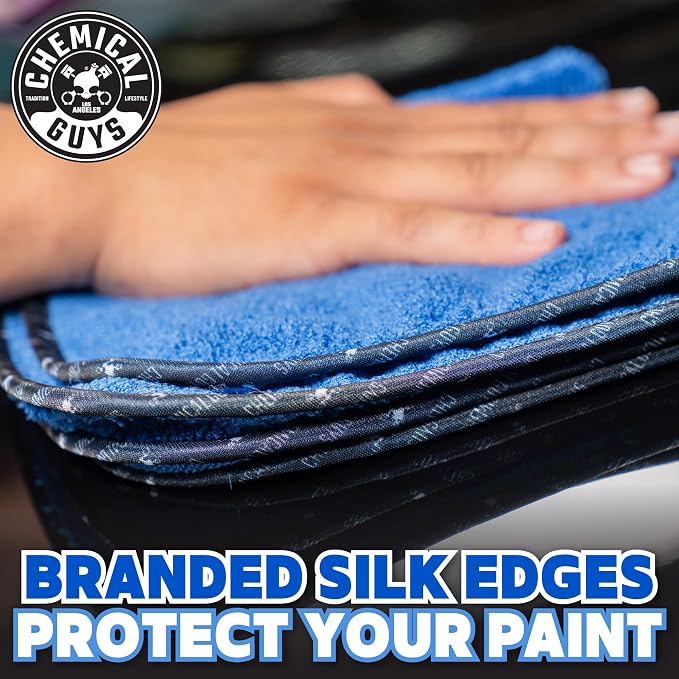Chemical Guys, Professional Microfiber Towels, 16 x 16 in, Blue, 24 Pack | Ultra-soft, scratch-free towels to buff wax, dry panels and clean glass and interiors, machine washable