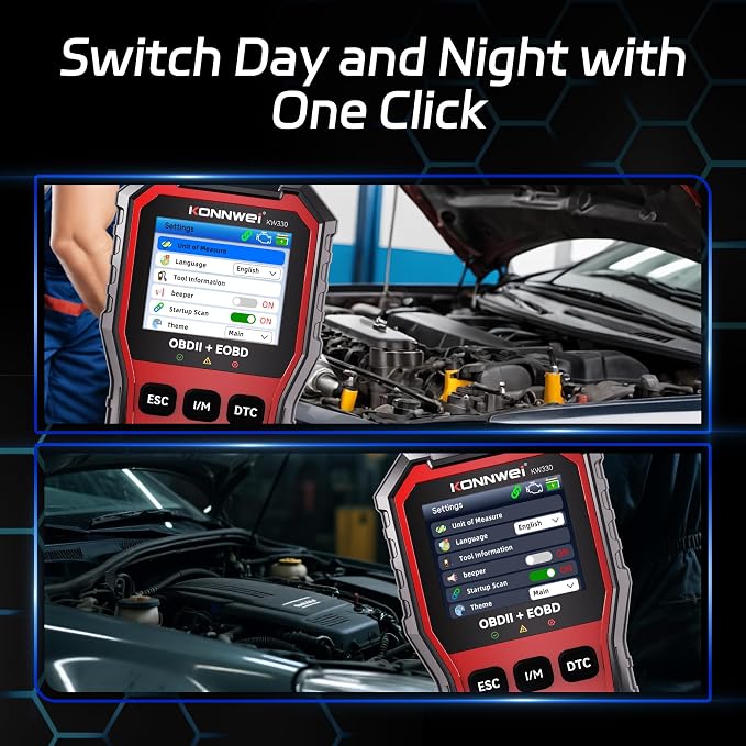 KONNWEI OBD2 Scanner Diagnostic Tool KW330, Check Engine Code Reader with Battery Voltage Test, Live Datastream, Freeze Frame, Car Scanner Diagnostic Tool for All OBDII Car Since 1996