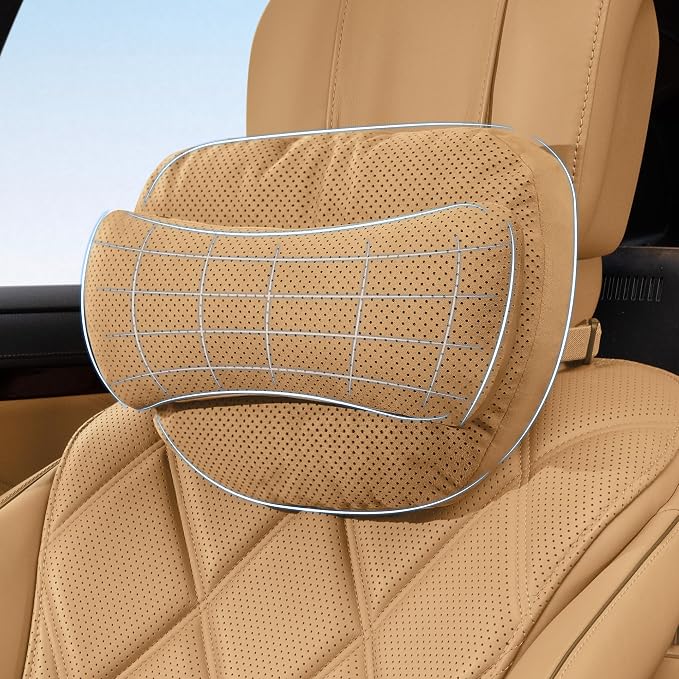 Car Neck Pillow, Car Pillow Comfortable Head Neck Rest Support | Car Neck Support Pillow, Suede Car Neck Pillow with Adjustable Strap, Ergonomic Car Neck Support for Relieve Driving Fatigue