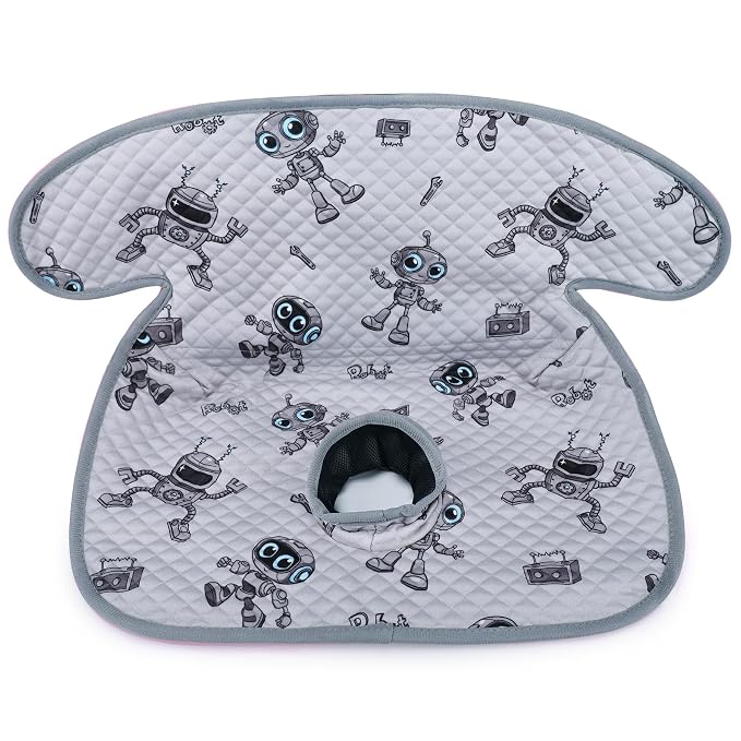 Babenest Car Seat Potty Protector Cover -Waterproof Carseat Training Liner for Baby &Toddler Shower Gift, Dry Piddle Pee Pad with Fun Designs for Strollers & Infant Car Seats (1pc Robot-Grey)
