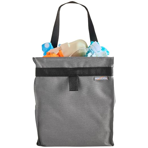 High Road TrashStash Hanging Car Garbage Bag with Push-Close Lid and Waterproof Bin for Cars, SUVs and Trucks - Holds 3 Gallons of Car Trash