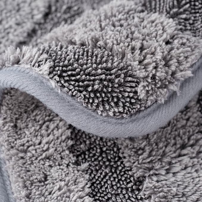 POLYTE Twist Yarn and Fleece Microfiber Drying Towel (16x24, Gray)