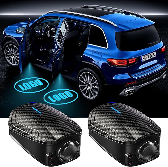 SPOBODY 2PCS Car Door Light Projector Wireless Car Door Projector Rechargeable HD Car Welcome Courtesy Ghost Shadow Lamp Fit for Cars (for Nii-ss-aa)