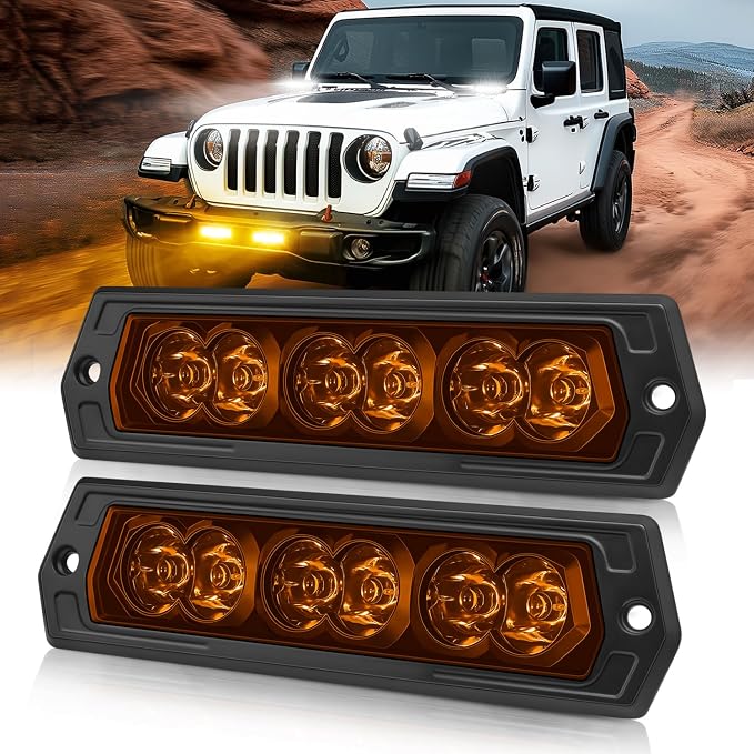 Flush Mount LED Pods Amber, SWATOW INDUSTRIES 7 Inch CREE LED Light Bar Amber Flush Mount Reverse Lights Spot Pod Lights Backup Lights for Truck Wrangler F150 Ram Toyota Chevy GMC SUV ATV