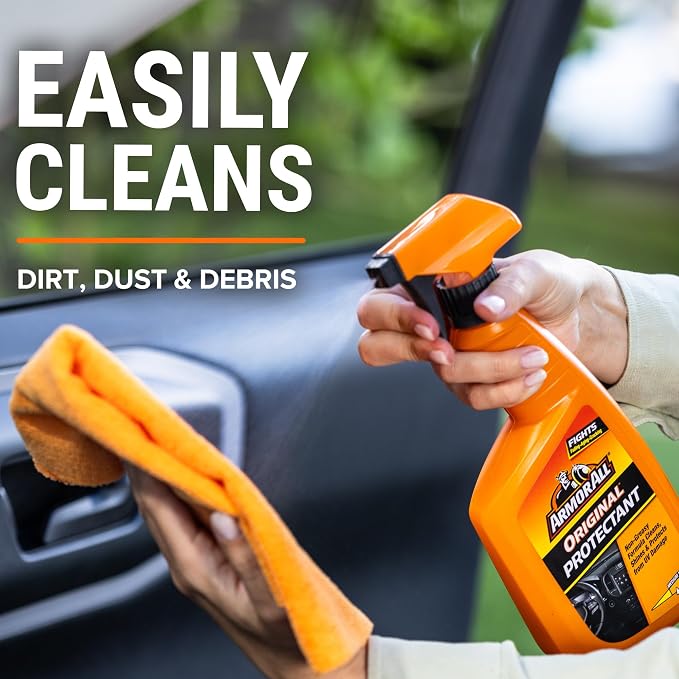 Armor All Streak-Free Original Protectant Spray, Car Interior Cleaner, 28oz | Car cleaning spray, dashboard cleaner for car interior safe on vinyl, rubber, plastic; apply with cloth, not for controls