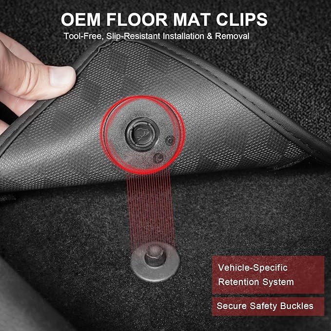 IKABEVEM Superior Carpet Floor Mats for 2008-2014 SuperCrew/Crew Cab, All-Weather Waterproof Anti-Slip