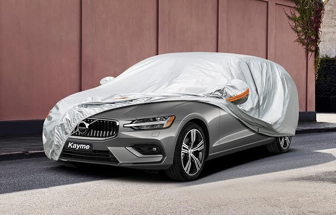 Kayme Station Wagon Car Cover Waterproof All Weather (178 to 190 Inch) | Protects cars from outdoor UV exposure, blocks blowing dust and wind, breathable lightweight material, easy storage
