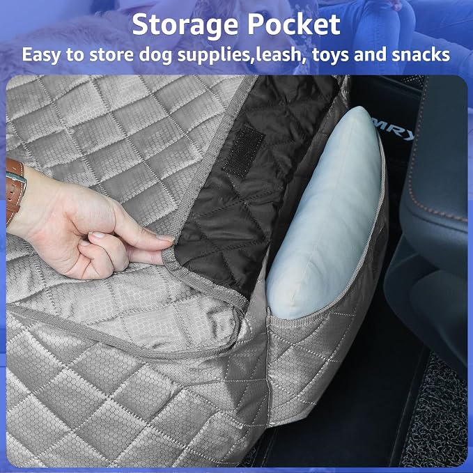 PETICON 2 Pack Pet Car Seat Cover for Front Seat, Captain Chair Seat Cover | Waterproof Pet Seat Protector, Full Protection with Side Flaps, Non-Slip, Large Front Storage Pocket, Fits Cars/Trucks/SUVs