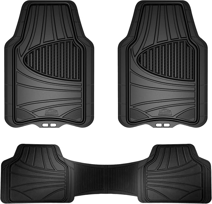 Armor All 3-Piece All-Season Floor Mats, Universal Fit Mats for Cars, Trucks, SUVs — Black