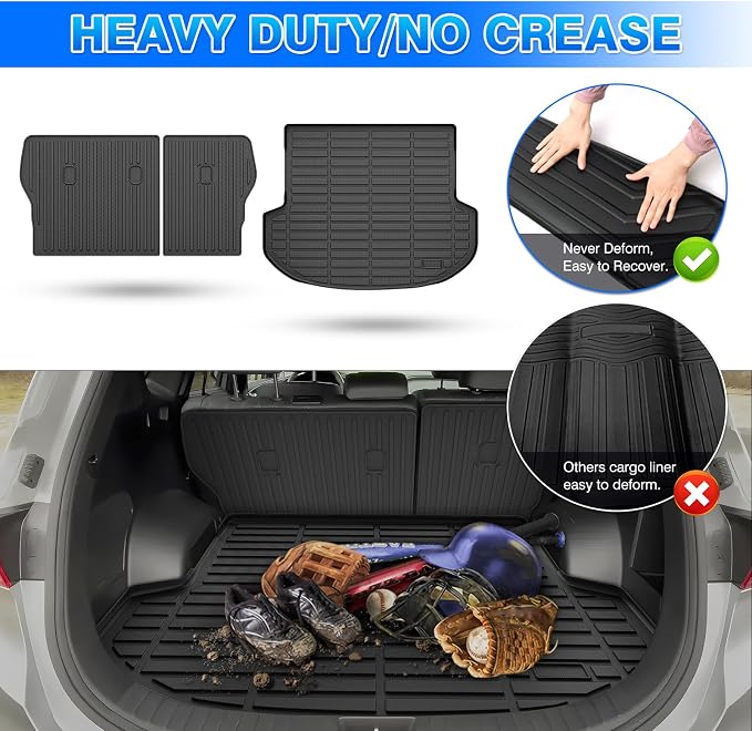 Santa Fe Cargo Liner - Trunk Mat for Hyundai Santa Fe 2021-2023, All Weather Cargo Mat for Santa Fe Accessories, Heavy Duty Car Mats, Car Accessories