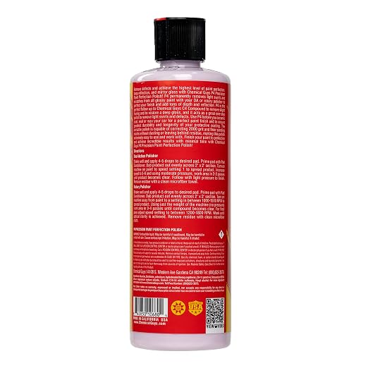 Chemical Guys, P4 Precision Paint Perfection Polish for Clear Coat, 16 oz | Refines swirls, towel marks and light defects, restoring deep gloss and clarity to clear coat, body-shop ready