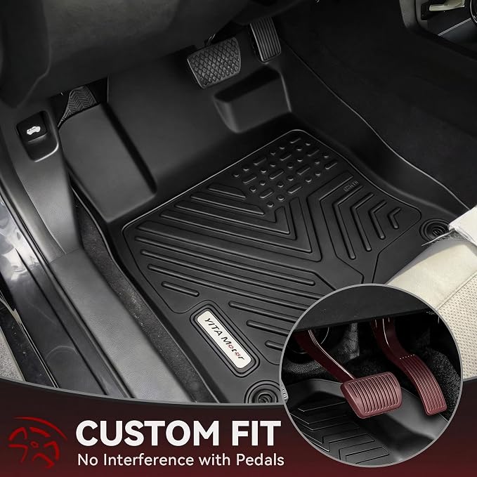 YITAMOTOR Floor Mats for Honda Civic Sedan/Type R 2016-2021 & Hatchback 2017-2021 & Coupe 2016-2020, TPE All-Weather Custom Fit Floor Liners, Durable Anti-Slip Accessories, 1st & 2nd Row, Black
