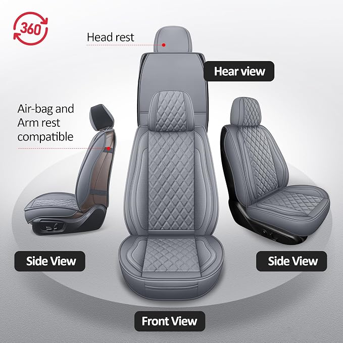MIROZO Chevy Silverado GMC Sierra Seat Covers,Waterproof Truck Seat Covers Leather Seat Protector Fits for 2007-2013 and 2019-2026 Chevy Silverado GMC Sierra 1500 2500HD 3500HD Crew Cab