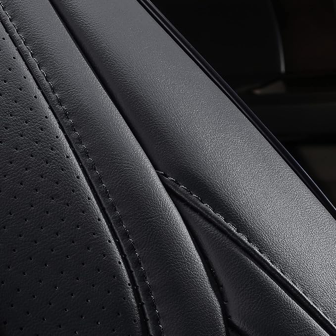 Huidasource Silverado Back Row Car Seat Covers, Split Rear Bench Seat Cushion Cover Fit for Chevy Silverado GMC Sierra 1500 2007-2013&2019-2026, 2020-2026 2500/3500HD Crew Cab WT LS LT(Back Row/Black)