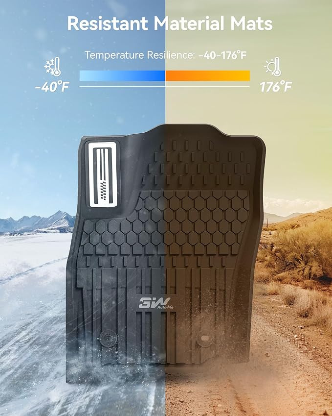 3W Floor Mats for Toyota Tacoma 2024-2026 Double Cab Auto Tran(Not Fit Hybrid & XtraCab) with Metal Pedals, TPE All Weather Custom Fit Floor Liner for Tacoma TRD/SR/SR5/limited Car Liners.