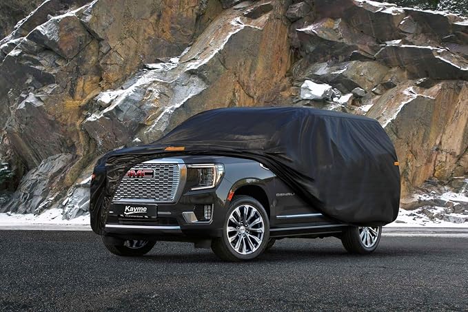 Kayme 7 Layers SUV Car Cover Custom Fit for GMC Yukon XL (2000-2026) Waterproof All Weather for Automobiles, Outdoor Full Cover Sun UV Rain Protection.