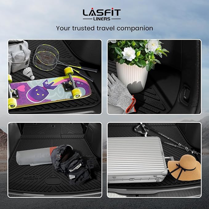 LASFIT Cargo Mat for Jeep Grand Cherokee WL 2022-2025 2026 5-Seat (Include 4xe, NOT for L) All Weather TPE Custom Fit Rear Backrest Mat Trunk Seatback Mat, Black