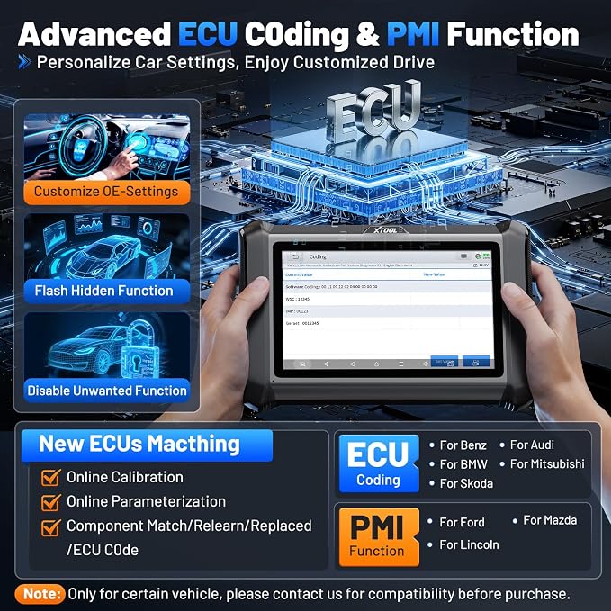 XTOOL D7S Bidirectional Scan Tool OBD2 Scanner Diagnostic Tool ECU Coding | V2.0 Upgrade D7 OE-Level All System Diagnostics, Live Data, PMI, Crankshaft Relearn, 39+ Reset, 3-Yr Update, FCA AutoAuth SGW
