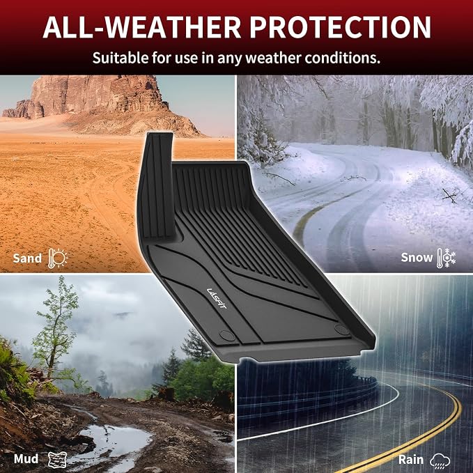 LASFIT Trunk Mats Fit for Tesla Model X & Model X Plaid 6 Seater / 7 Seater 2025 2024 2023 2022 2021, Custom Fit TPE All Weather Waterproof Cargo Liners, Black