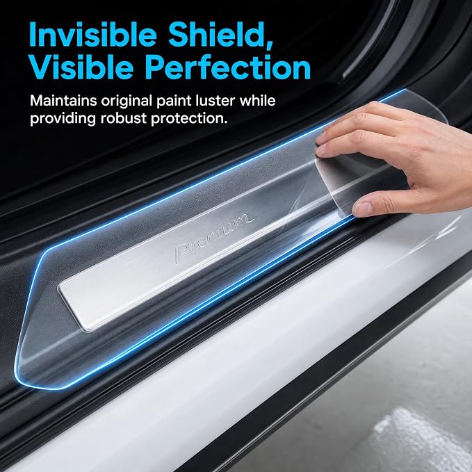 Clear Car Door Sill Protector, Anti-Scratch Paint Protection Film (PPF) Tape, Universal Wear-resistant Strip for Door Edge Guards
