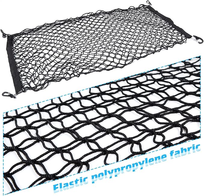 Voodonala 40 x 18 Universal Cargo Net Organizer, Elastic Mesh Trunk Storage Envelope for Pickup Truck Bed, SUV Rear Cargo Area Divider Compatible with Bronco Sport, Jeep, Dodge, Toyota