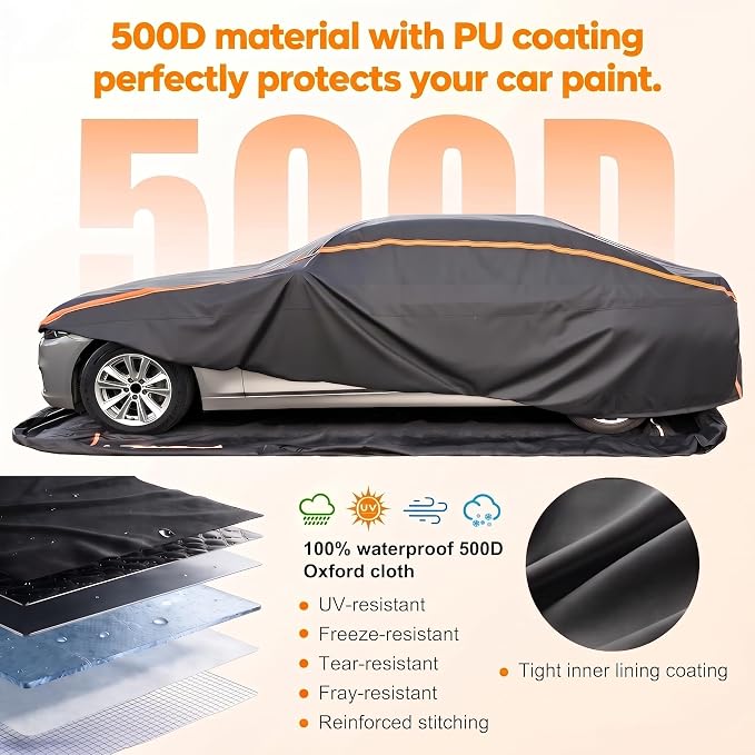 Waterproof All-Weather Heavy-Duty Outdoor Pickup Truck Cover for Ford F-Series F-150, Toyota Tundra, RAM 1500 2500 3500, Nissan Titan etc. Length up to 248 inch