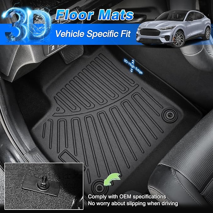 Cartist Car Mats for Ford Mustang Mach E 2021-2026, All Weather Floor Mats and Cargo Liner for Mustang Mach E Accessories, Heavy Duty Rubber Mats, Car Accessories