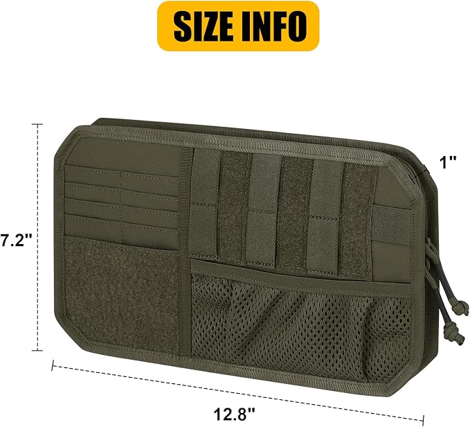 Car Sun Visor Organizer, Tactical Sunvisor Organizers Storage Covers for Trucks, Molle Panel with Pockets Zipper Visor Storage Pouch Accessories, Fits Most Vehicles, SUVs & Jeeps (RG-NEW)