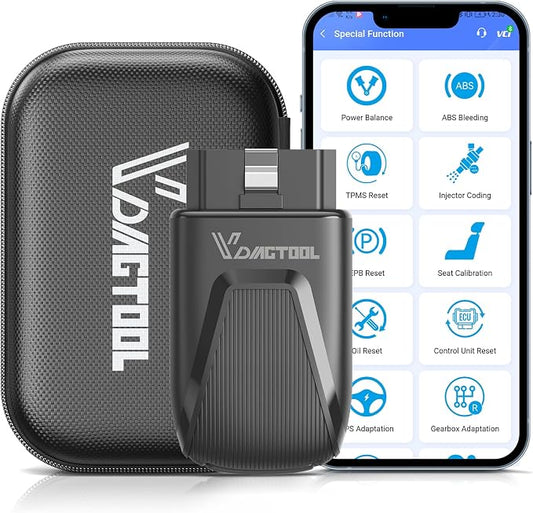 VDIAGTOOL OBD2 Scanner Bluetooth, D100 Bidirectional Scan Tool, No Subscrption Fees, Wireless Code Reader for iOS & Android, Full System Diagnostic Tool with 17 Resets, Live Data, CAN FD, Storage Bag
