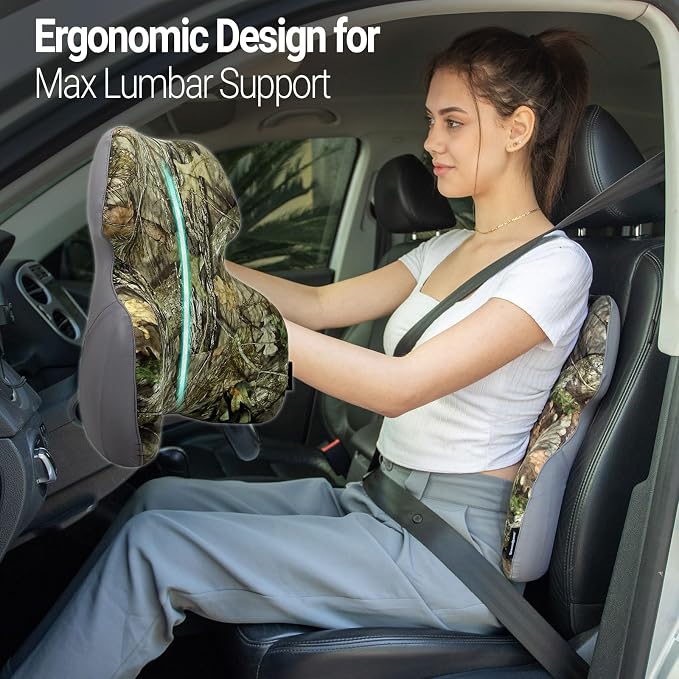 Season Guard Back Support Pillow, Lumbar Pain Relief Cushion for Office/Car | Ergonomic Design, 60D Memory Foam, Cooling Cover, Support Full Spine, Fits Chairs & Cars, Relieve Back Pain, Improves Posture