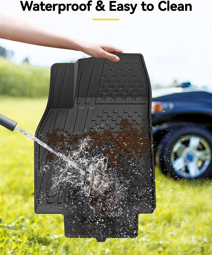 3W Floor Mats Compatible for Tesla New Model Y 2025 2026 Juniper(Not for Standard), TPE All Weather Custom Fit Floor Liner for Model Y, 1st & 2nd Row Set Car Mats, Black