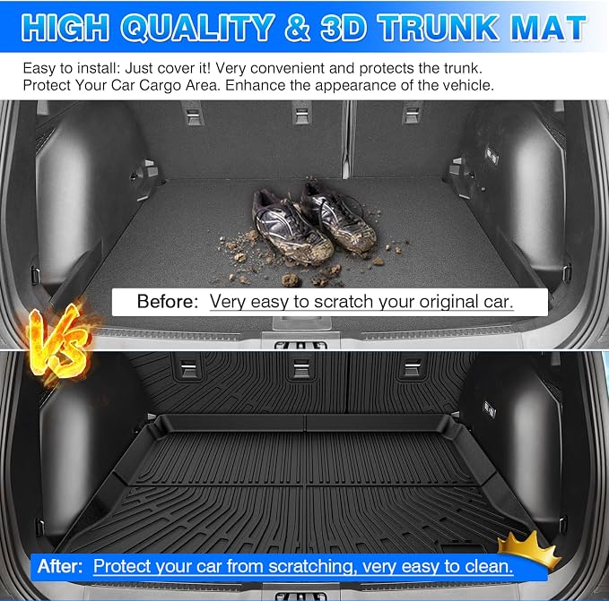 Bronco Cargo mat - Trunk Mat for Ford Bronco Sport 2021-2026(Only for Sport), All Weather Trunk Mat & Backrest Mat for Bronco Accessories, Heavy Duty Rubber Mats, Car Accessories