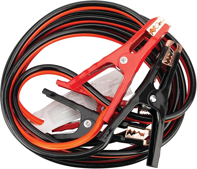 Performance Tool W1668 6GA 16 ft. Battery Jumper Cables - Rubber-Coated 100% Copper Cables, Color-Coded Alligator Jaws, Heavy Duty
