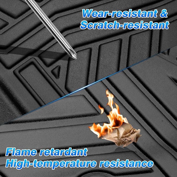Cartist Floor Mats Fit for Rivian R1T 2022 2023 2024 2025 Accessories All Weather R1T Floor Mat Liner Carpet Protection TPE Heavy Duty (Not Fit for R1S)