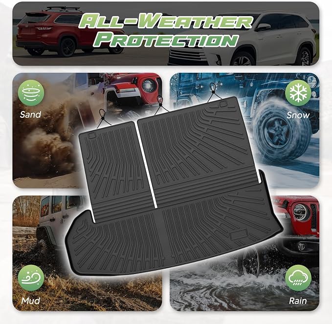 Cartist Cargo Liner for Toyota Highlander 2014-2019, All Weather Cargo Mats for Highlander Accessories, Heavy Duty TPE Trunk Mat, Car Accessories