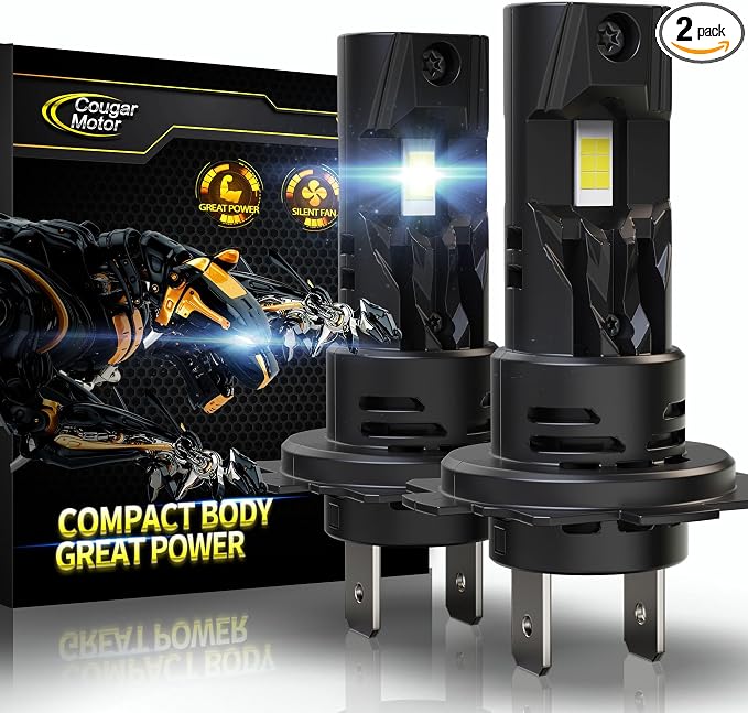 Cougar Motor H7 Bulbs, 1:1 Size H7 Lights Bulb No Adapter Required 6500K White Fog Light or Off-Road Use Plug and Play - Pack of 2