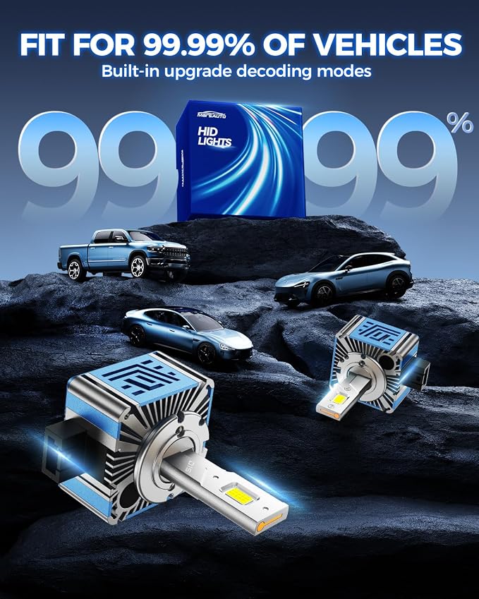 Marsauto D1S D1R HID Bulbs, 800% Brightness, 6500K White for 66144 66140 85140 85415 HID Xenon Bulb, Plug and Play, Pack of 2
