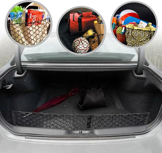 Envelope Style Trunk Mesh Cargo Net for Dodge Charger 2011-2024 - Car Accessories - Premium Trunk Organizers and Storage - Cargo Net for Sedan - Vehicle Carrier Organizer for Dodge Charger