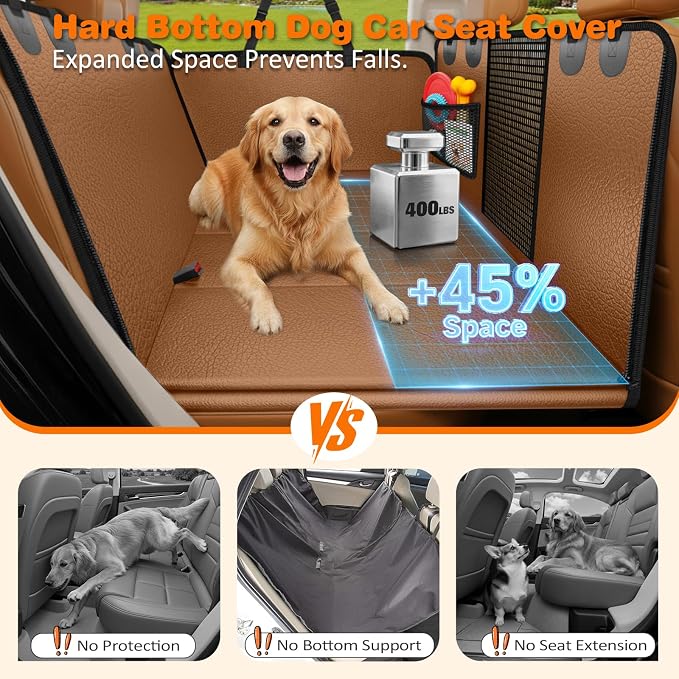 URPOWER Dog Car Seat Cover for Pets 100% Waterproof Seat Cover Hammock 600D Heavy Duty Scratch Proof Nonslip Durable Soft Back Seat Covers for Cars Trucks and SUVs