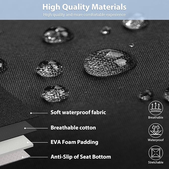 CAR PASS Waterproof Car Seat Covers Full Sets, Universal Fit Seat Covers for Cars, EVA Neoprene Seat Cover Set Full Sets, Interior Covers for Auto SUV,Vans,sedans, Trucks,(Black and Gray)