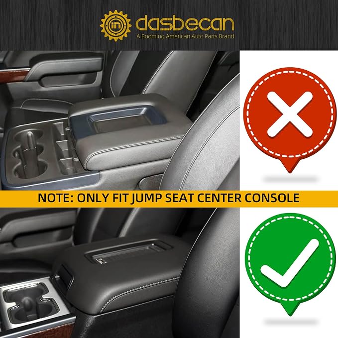 Dasbecan Center Console Lid Compatible with 2014-2018 Chevy Chevrolet Silverado/GMC Sierra 1500 2500HD 3500HD Front Center Console Armrest Lid with Liner Mat Black Replace 22881398
