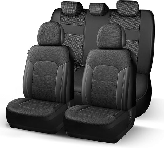HChengkikz Car Seat Covers, Air Mesh, Breathable (Black) | Airbag Compatible, Automotive Comfort Protection, Universal Fit for Most Cars,Trucks,SUVs