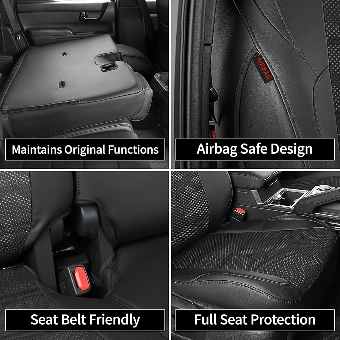 EKR Tacoma Car Seat Covers Custom Fit for Toyota Tacoma (Petrol) 2024 2025 2026 DoubleCab/CrewCab SR/SR5/TRD Sport/TRD Off-Road/Limited-Truck Seat Cover Full Set,Faux Leather(Black/Gray Camo A122)