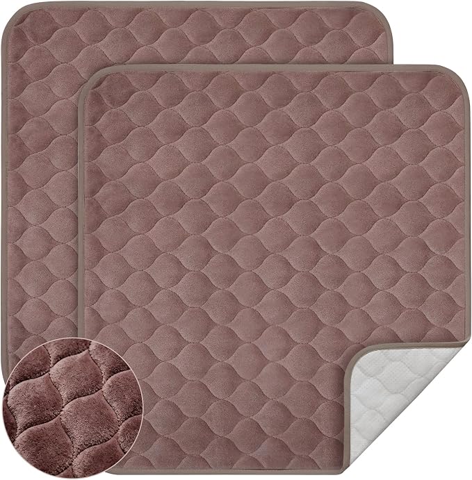 Reusable Waterproof Incontinence Chair Pads (22" x 21") - Machine Washable Seat Protector - Chair Protector Seat Cover, Extra Heavy Absorbency, Seat, Car, Wheelchair & Recliner (Brown, 2 Pcak)