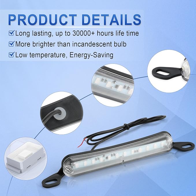 LivTee License Plate Light, Extremely Bright LED License Plate Lights Assembly for Trailer UTV ATV Truck RV Boat, Blue