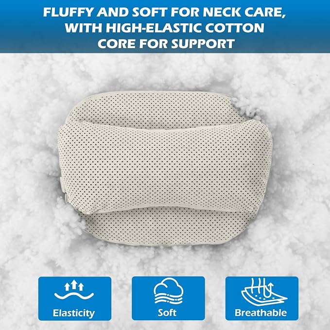 2 Pack Car Neck Pillow, Ergonomic Car Headrest Neck Rest Cushion | Car Headrest Pillow, Suede Car Neck Pillow with Adjustable Strap, Ergonomic Car Neck Support for Relieve Driving Fatigue