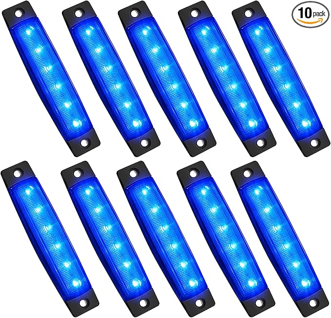PSEQT 10 Pcs LED Rock Strip Lights Car Exterior Underglow Wheel Fender Well Lighting Kits Waterproof for Golf Cart Wrangler Offroad Truck RV UTV ATV Snowmobile (Blue)