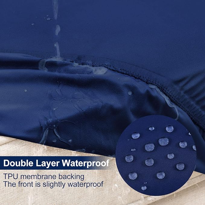 Smiry 4 Pcs Waterproof Patio Cushion Covers, Stretch Outdoor Furniture Covers