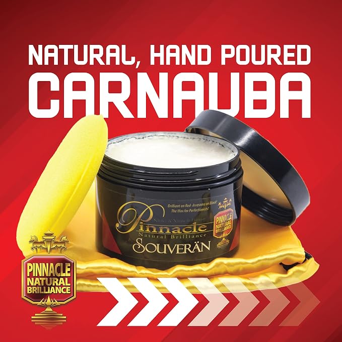 Pinnacle Natural Brilliance Souveran Wax | Hand-Poured Carnauba Wax for Rich 3D Shine & Stunning Gloss | Premium Protection | 8 oz | PIN-312-1